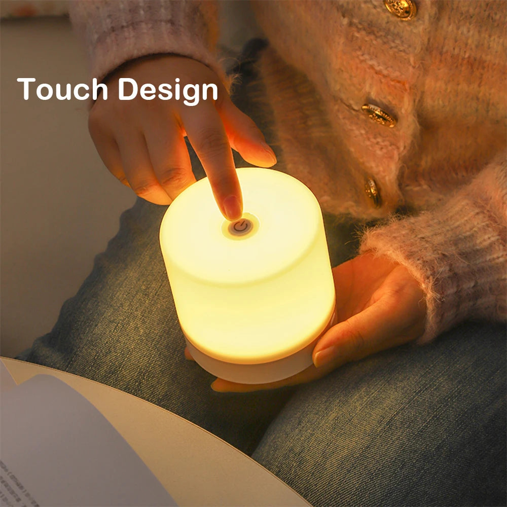 Creative USB Bedside Lamp Touch Dimmer LED Night Light
