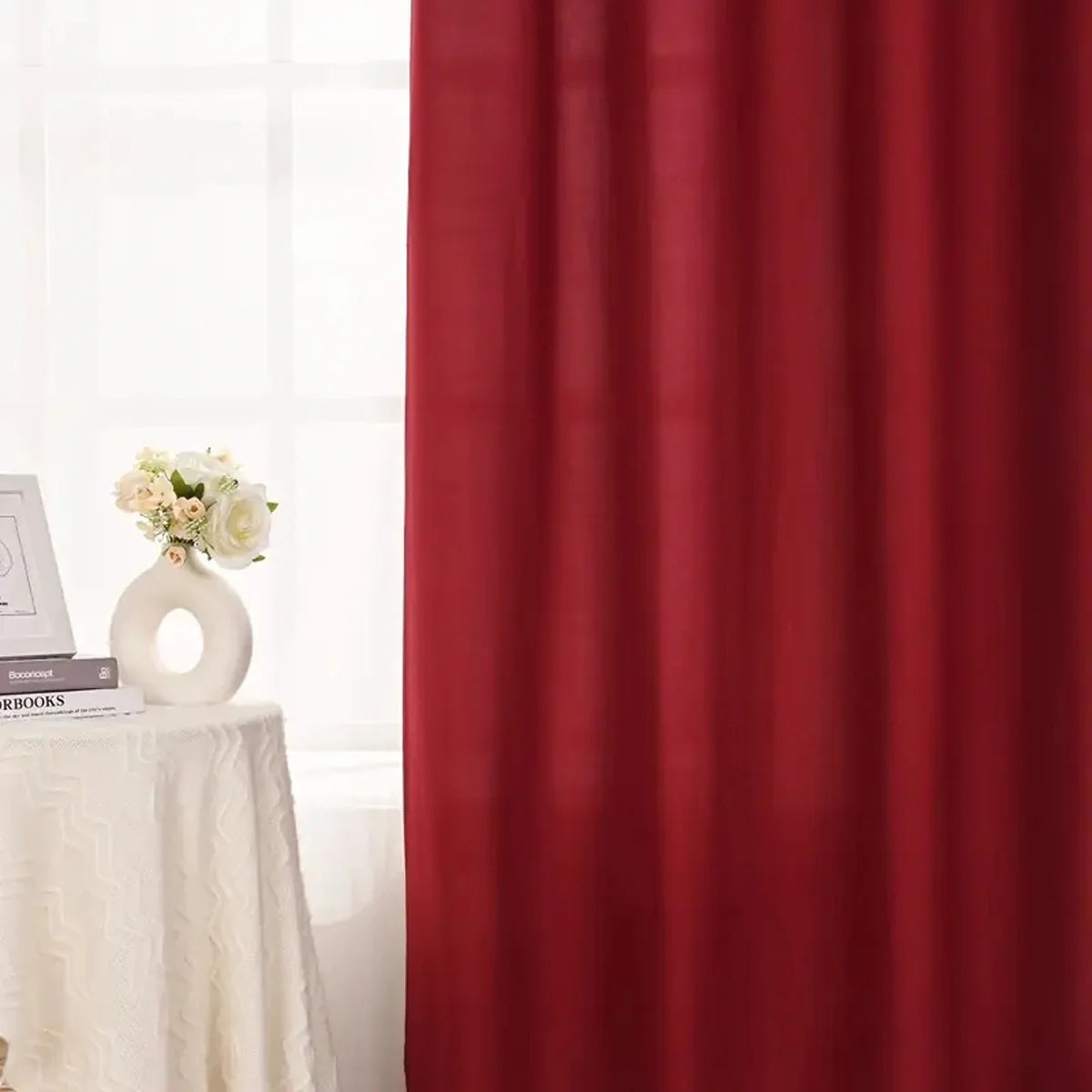 Light Filtering Curtains 4-Piece Rod Pocket Polyester For Living Room And Bedroom