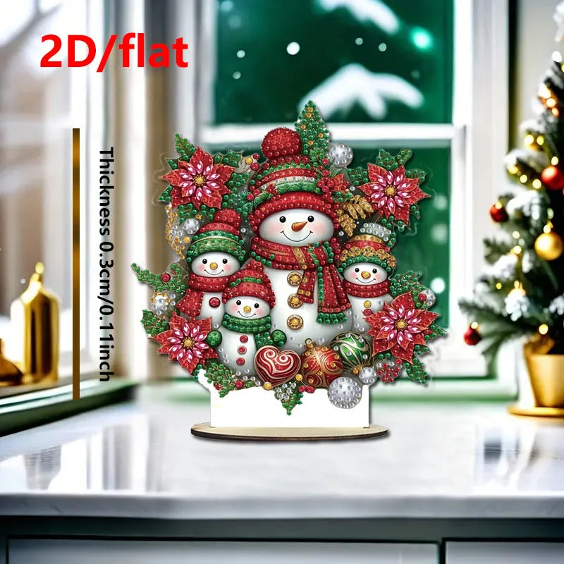 Canvas PremiumQuality Christmas Diamond Painting Set Wooden Desktop Decoration Project