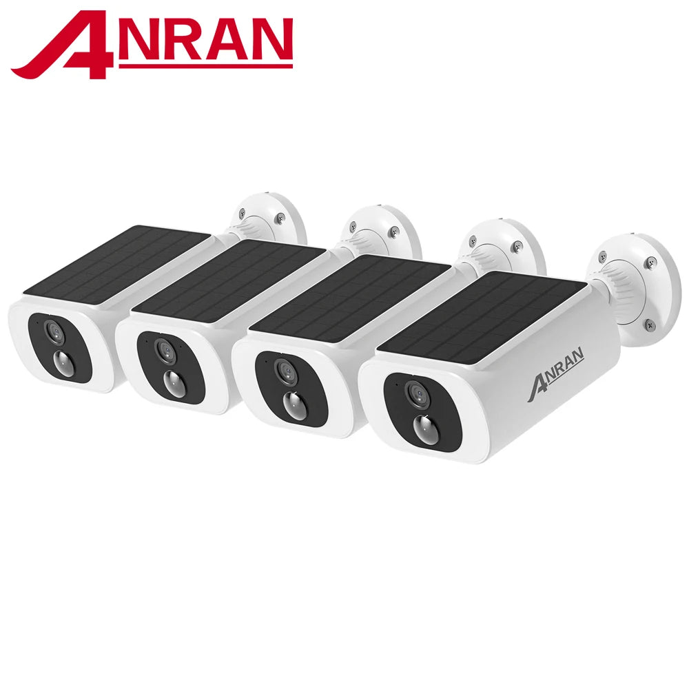 ANRAN 2K Solar Camera Set 4PCS 2.4G WiFi Battery Floodlight