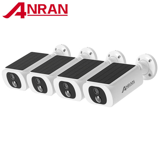 ANRAN 2K Solar Camera Set 4PCS 2.4G WiFi Battery Floodlight