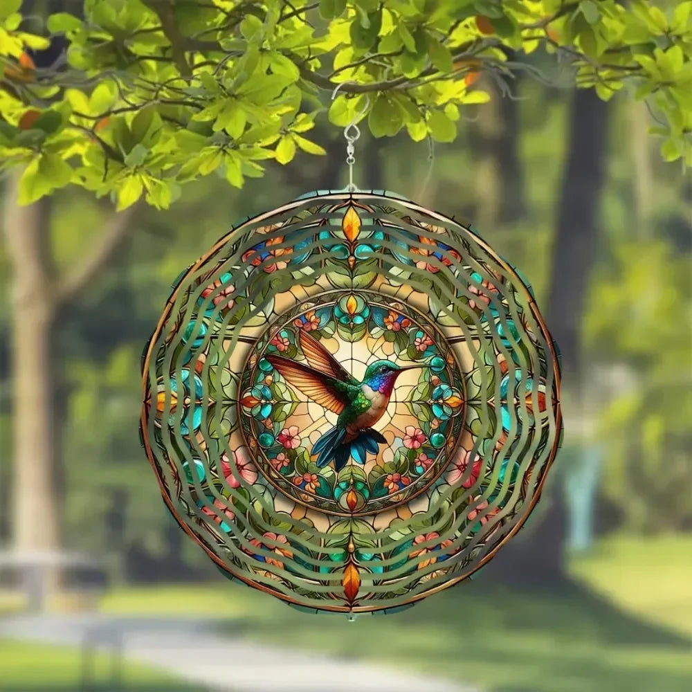 Enchanting Hummingbird Twirl Wind Spinner