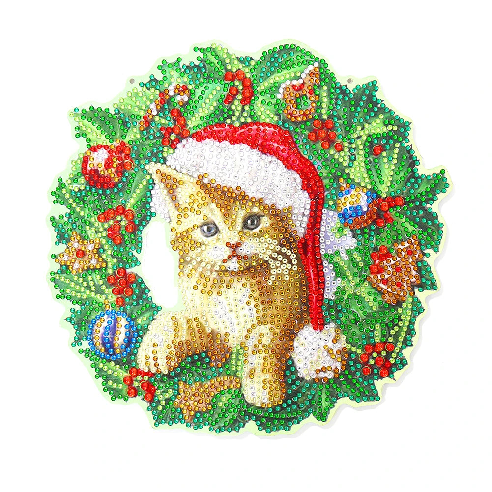 Canvas 5D DIY Decorative Festive Flower Circle Diamond Painting Wreath