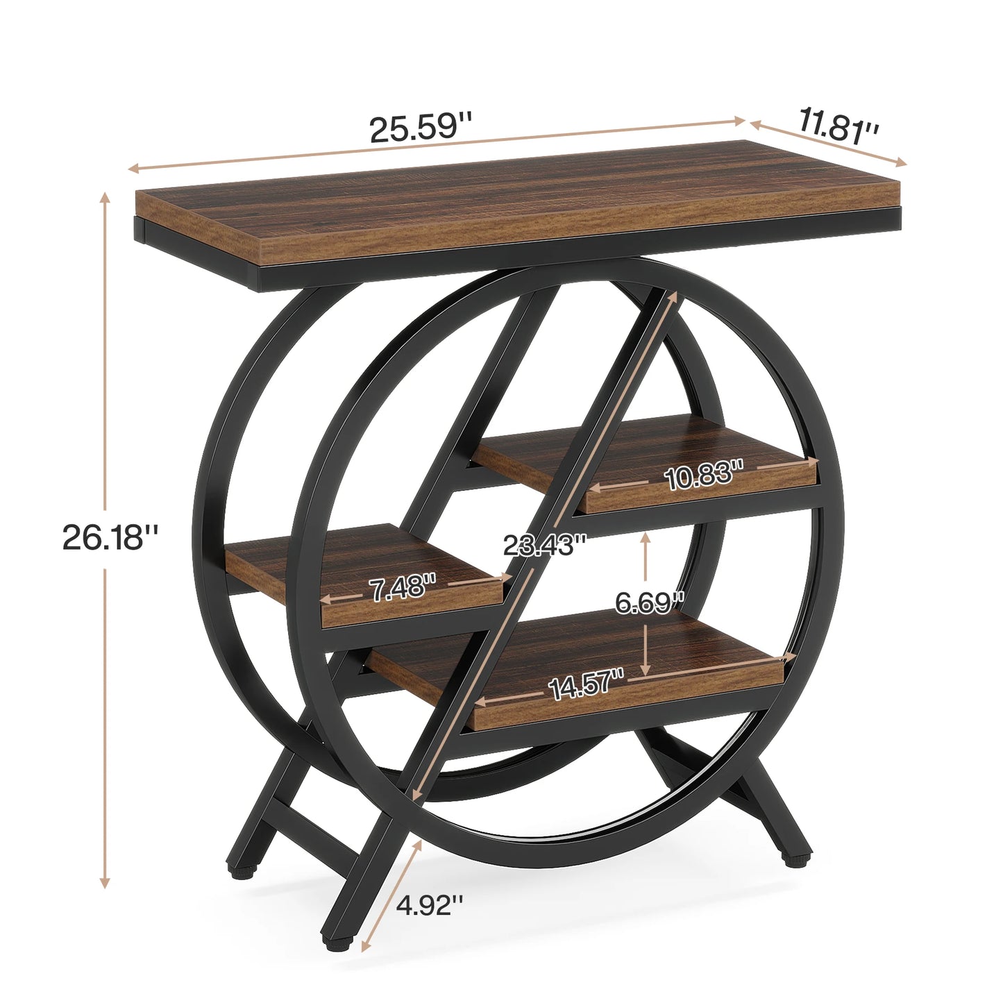 Tribesigns End Table for Living Room 3-Tier with Storage