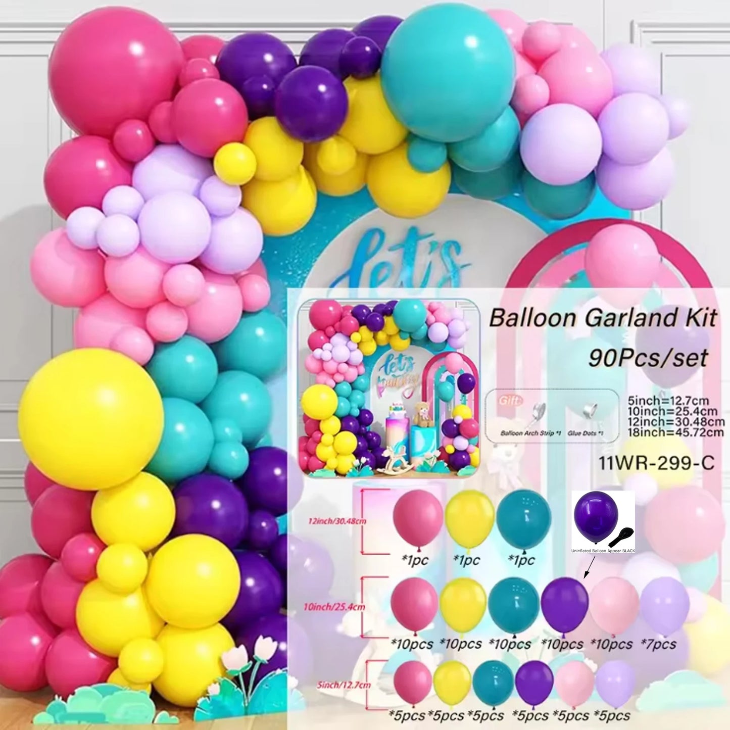 Choice 90 Piece Balloons Arch Kit for Wedding and Party