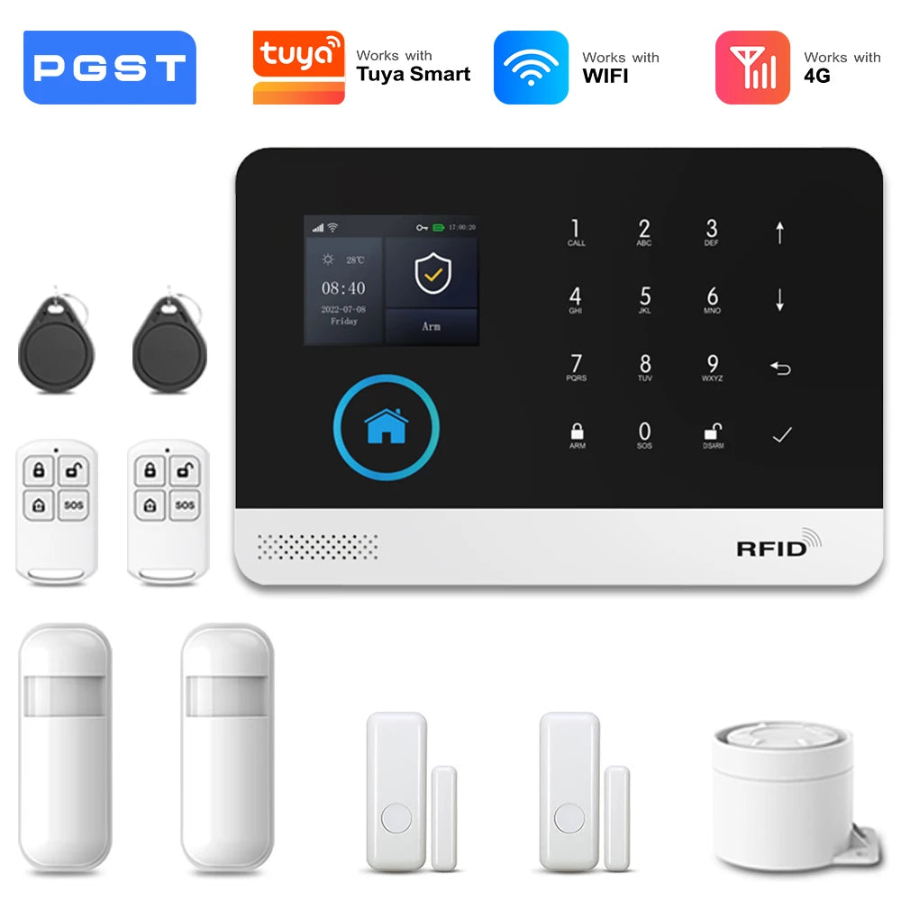 PGST 4G 2G WiFi GSM Wireless Alarm System PIR Sensor