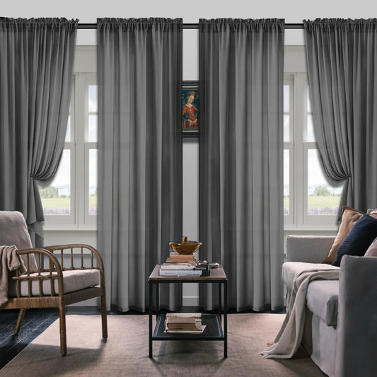 Set Of 4 Rod Pocket Blackout Curtains Home Decor