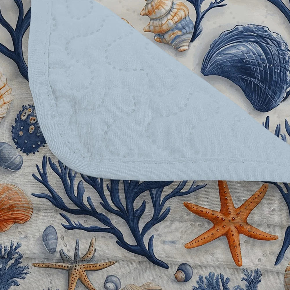 Craft Of Weaving Tatting Coral Shell Printed Quilt Set