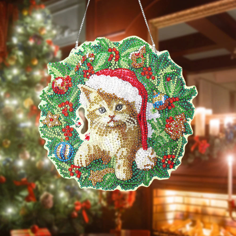 Canvas 5D DIY Decorative Festive Flower Circle Diamond Painting Wreath