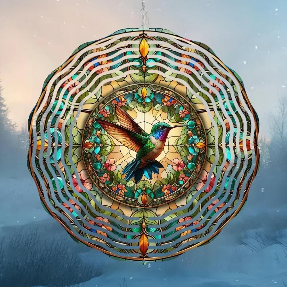 Enchanting Hummingbird Twirl Wind Spinner