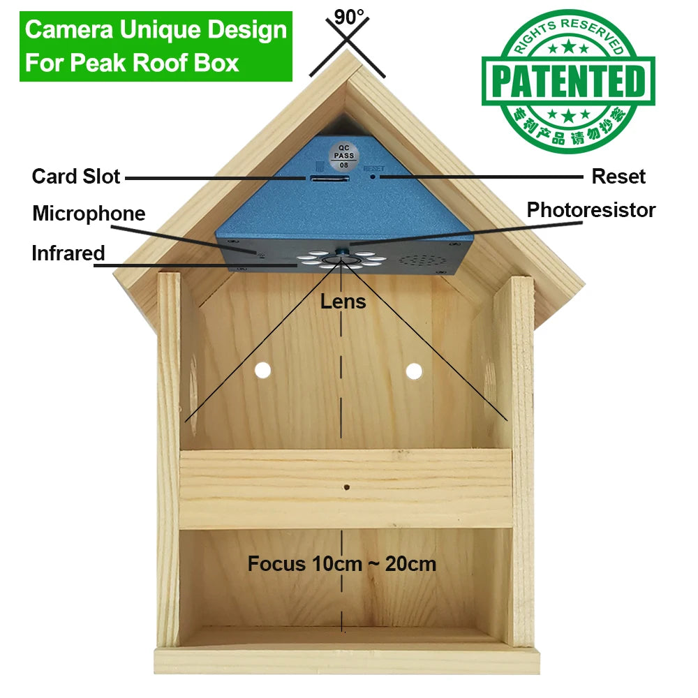 Camnsmart Smart Bird House 4MP HD WiFi Birdbox Camera For Real Time Monitoring