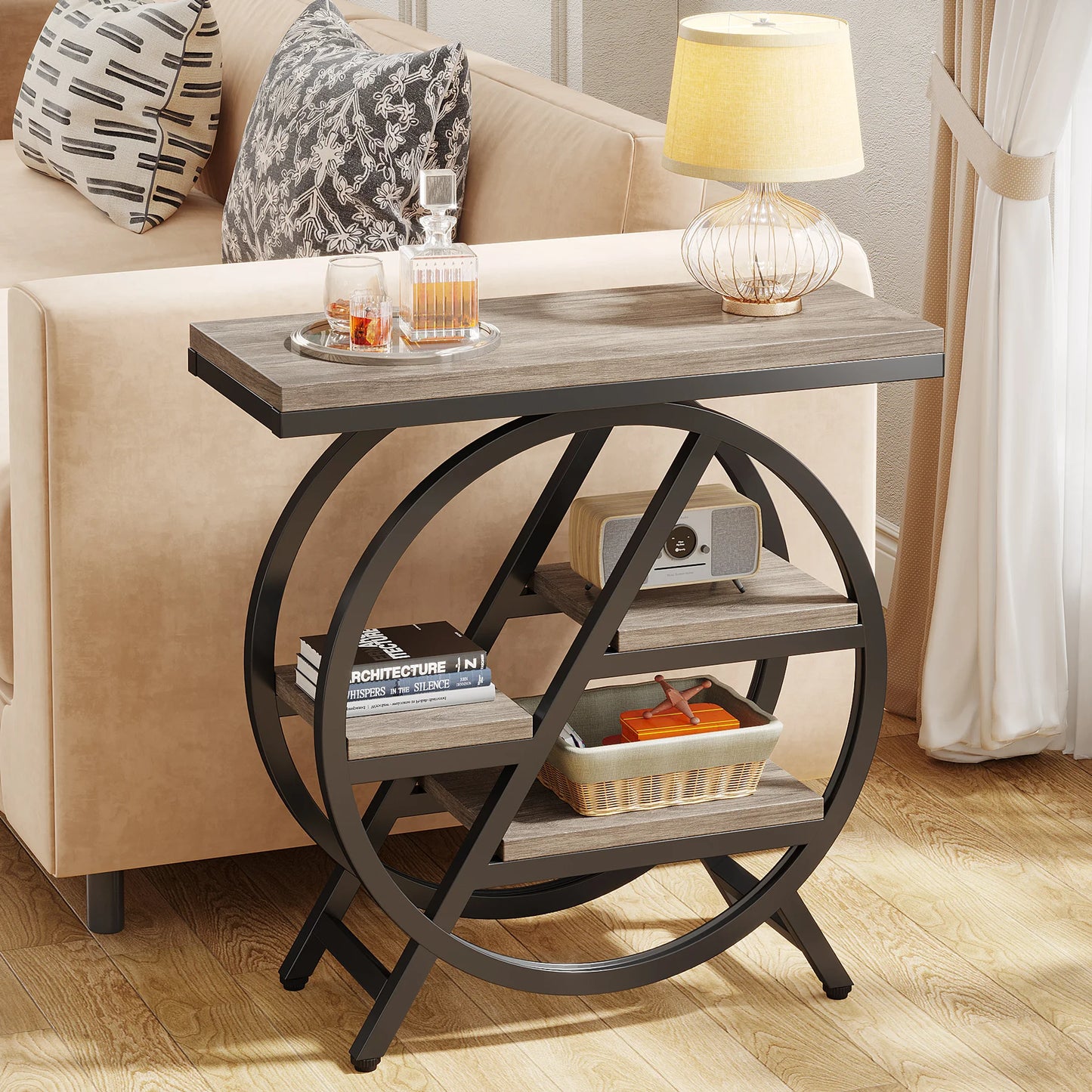 Tribesigns End Table for Living Room 3-Tier with Storage