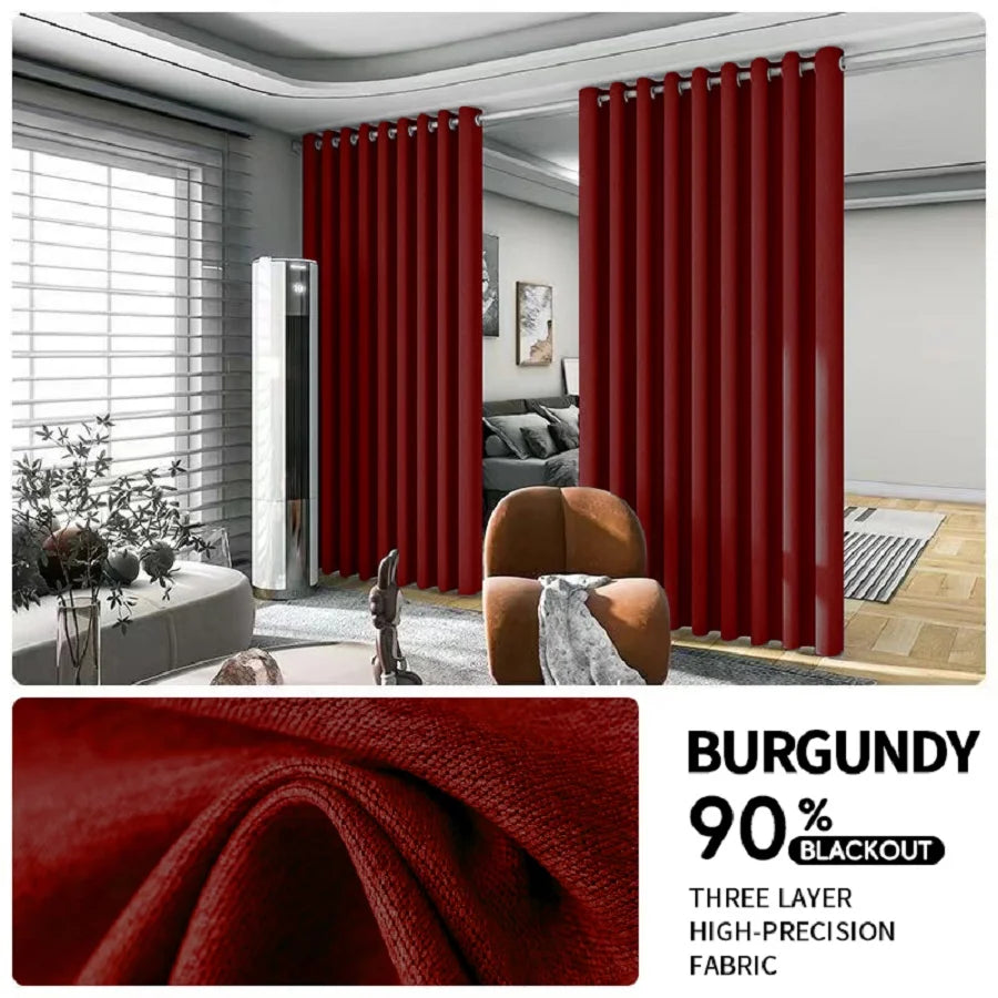 Blackout Room Divider Curtain 2Pc Noise Reduction