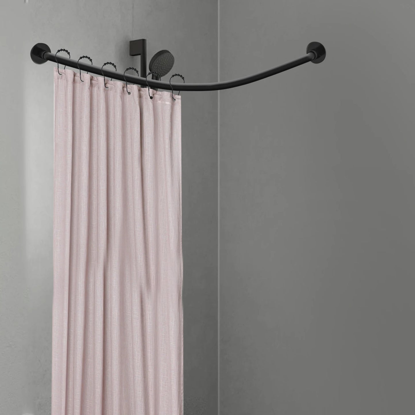Feature Retractable L Shaped Shower Curtain Rail Stainless