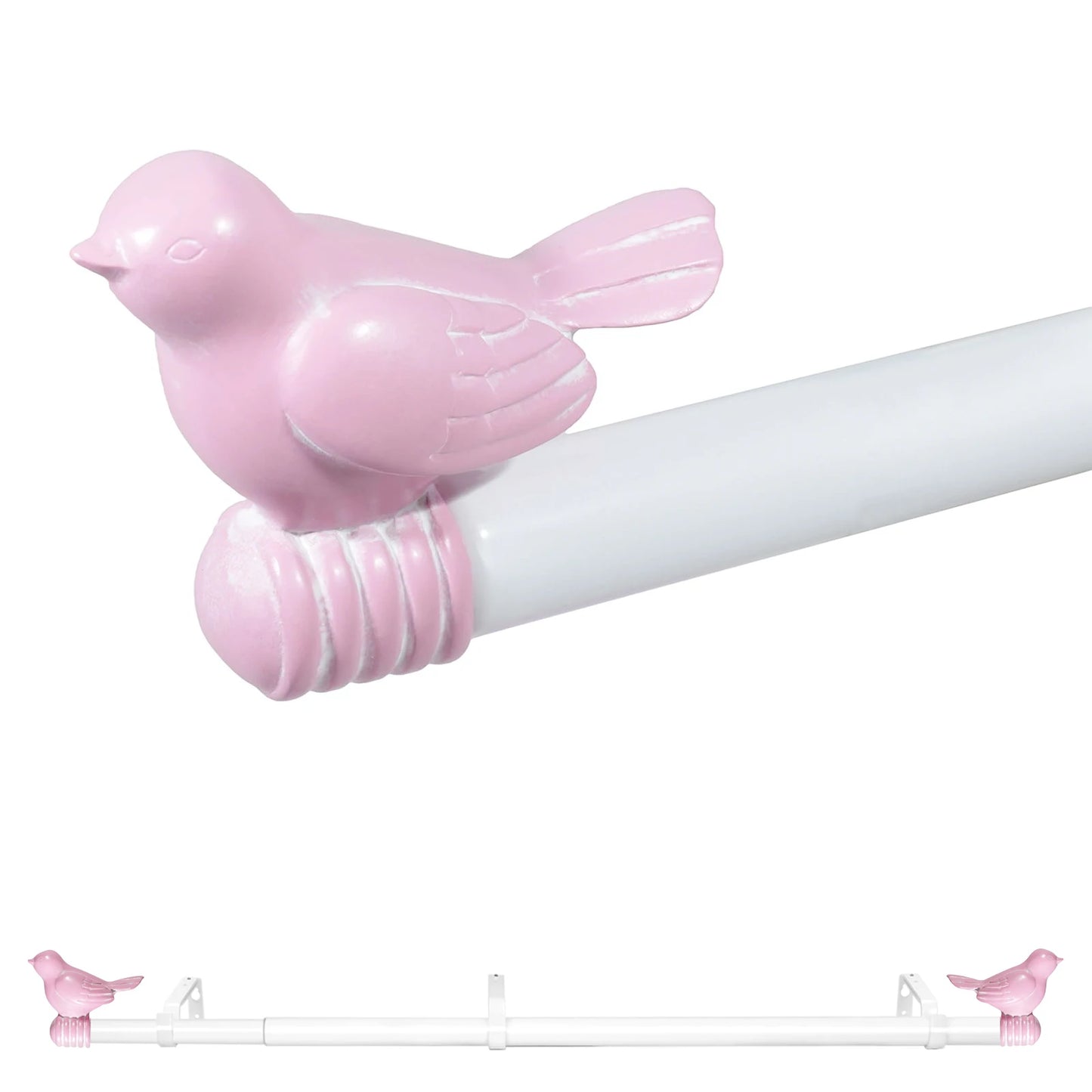 Guangdong Telescopic Curtain Rod Set With Decorative Bird Finials