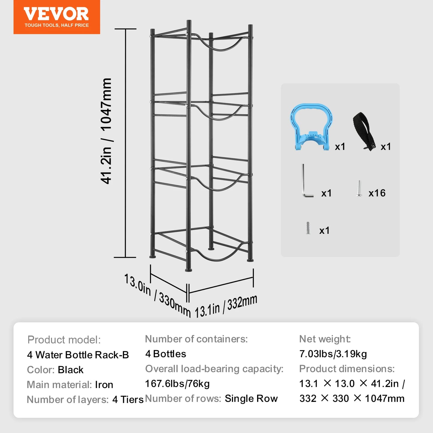 EZHomeEssentials 5 Tier Water Jug Holder Rack For Kitchen