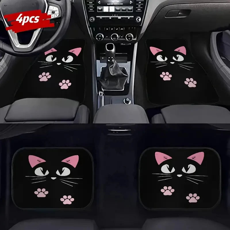 EZHomeEssentials Car Mats 4-Piece Retro Cartoon Windmill