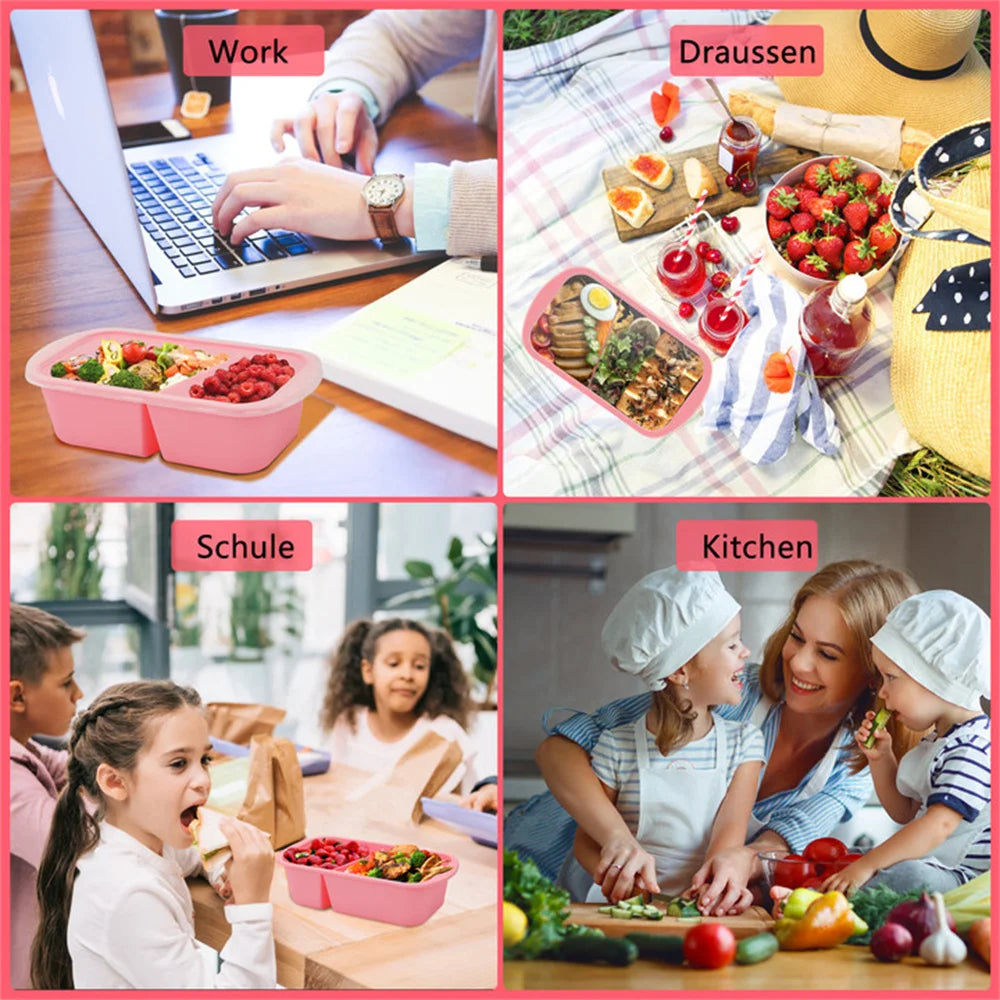 Feature 20Pcs Two Grid Stackable Disposable Lunch Box Microwave Safe