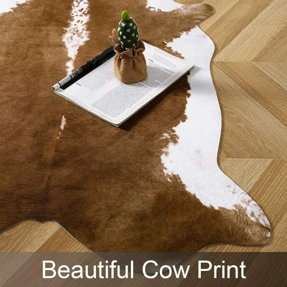 EZHomeEssentials American Style Faux Fur Cowhide Rug Decor