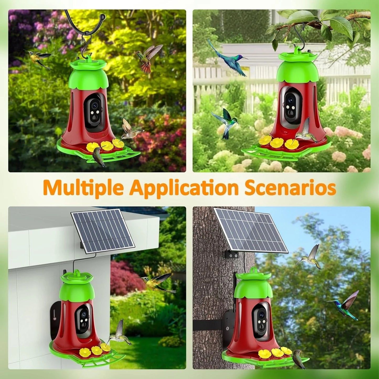 AISITIN Hummingbird Feeder Camera Solar Powered Smart Bird Feeder