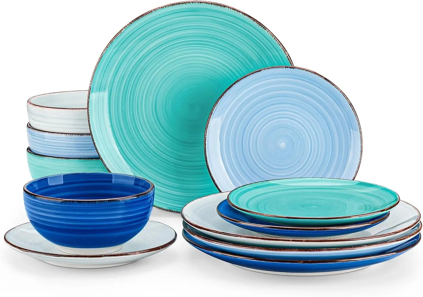 EZHomeEssentials Bonita Dinnerware Set Stoneware Spiral