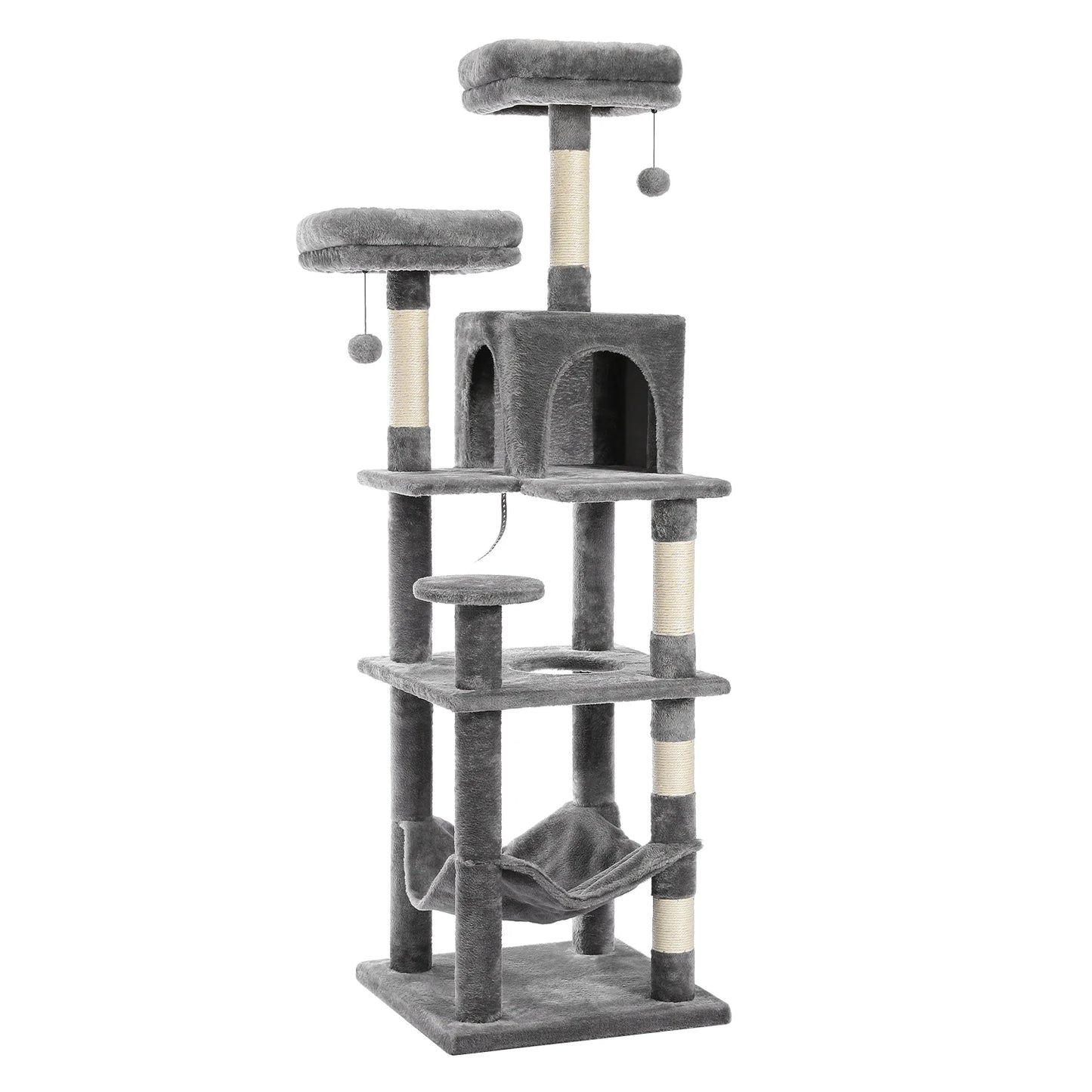 PAWZ Road Five Level Cat Tree Tower With Plush Condo Scratching Posts Boards