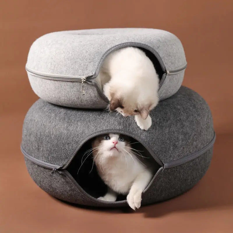 Donut Cat Bed Tunnel Toy For Cats And Kittens