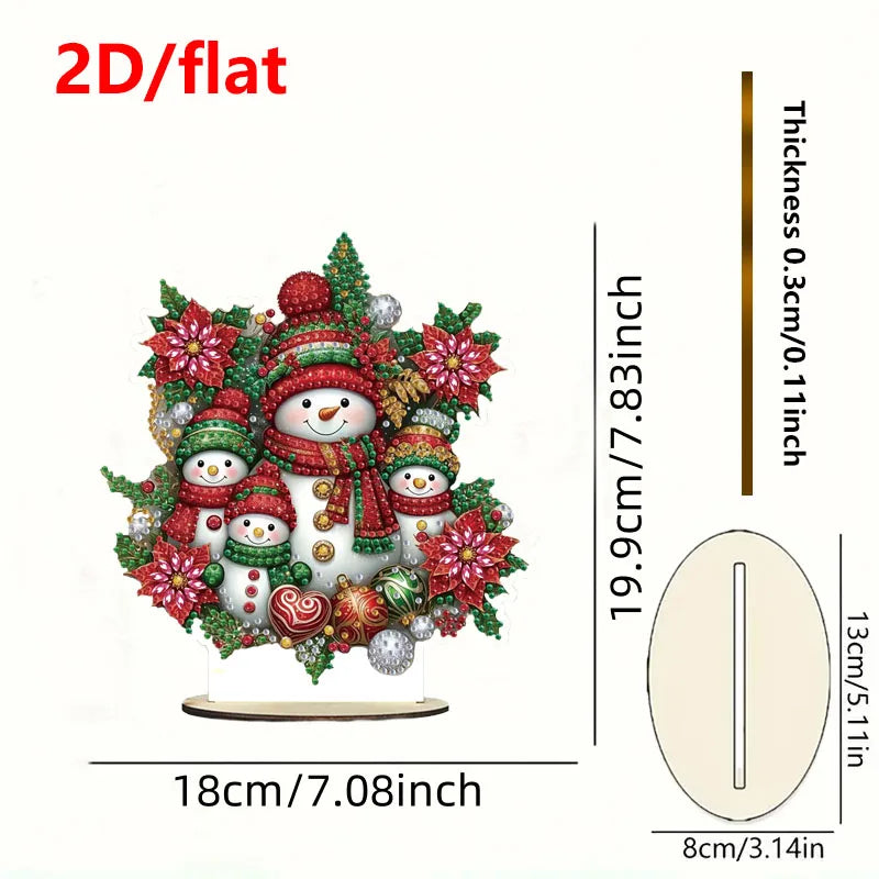 Canvas PremiumQuality Christmas Diamond Painting Set Wooden Desktop Decoration Project
