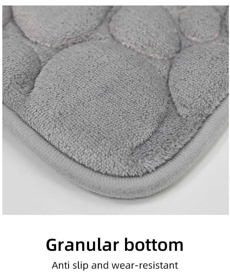 Soft Microfiber Non Slip Stone Bathroom Floor Mat Set