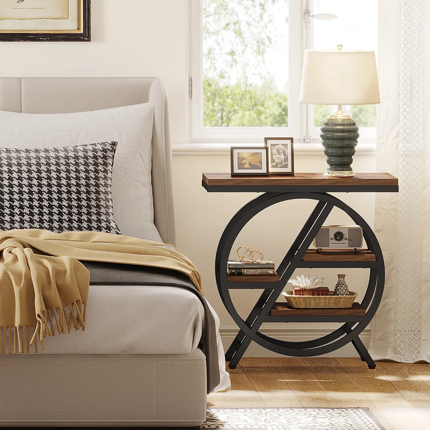 Tribesigns End Table for Living Room 3-Tier with Storage