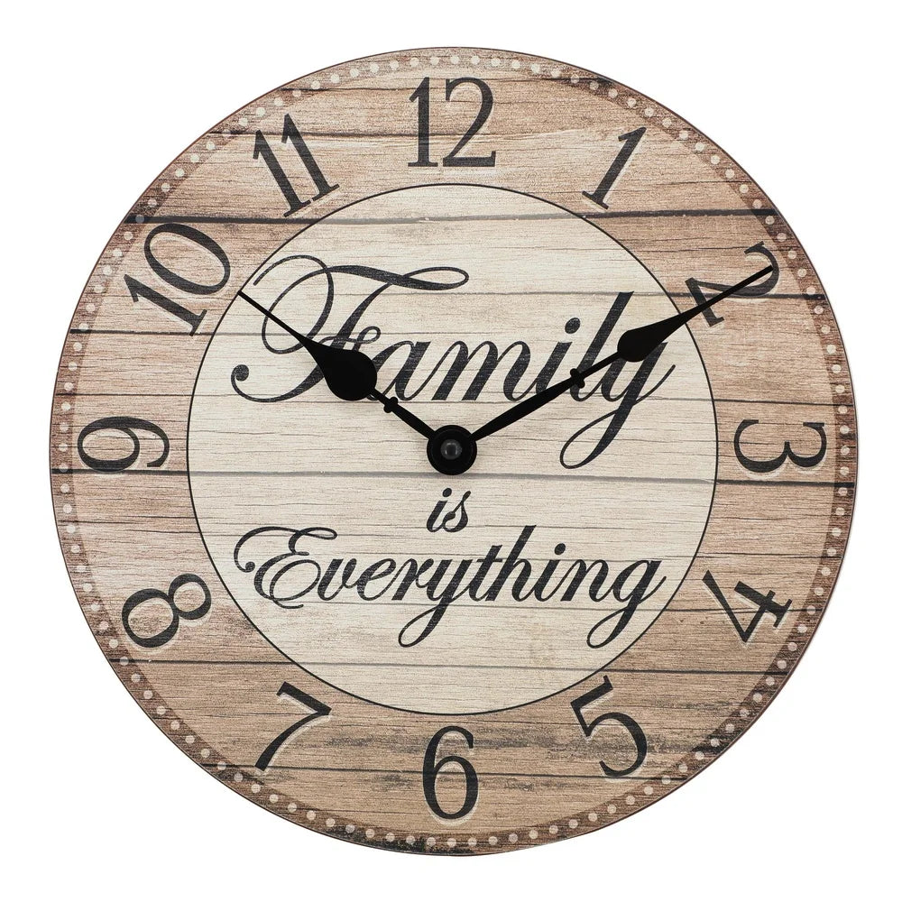 Farmhouse Wall Clock Analog Quartz Family Is Everything