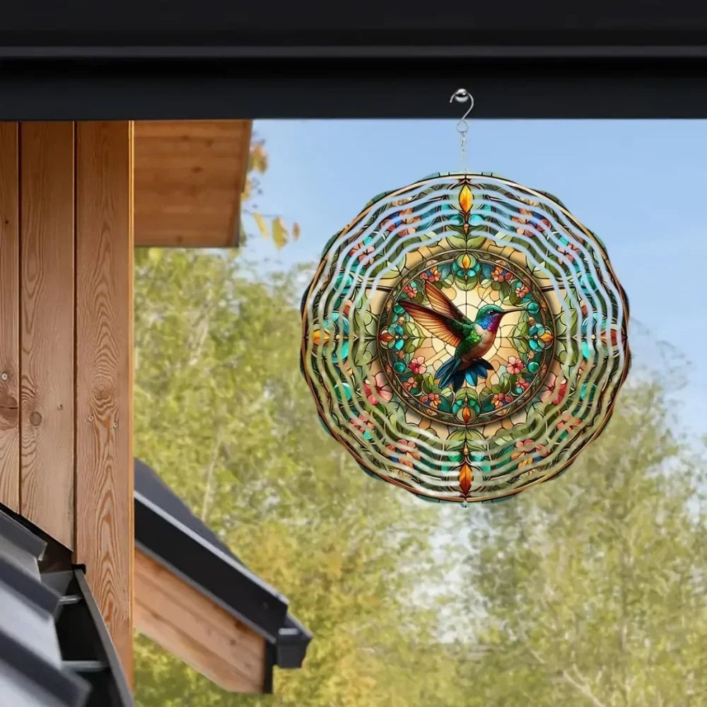 Enchanting Hummingbird Twirl Wind Spinner