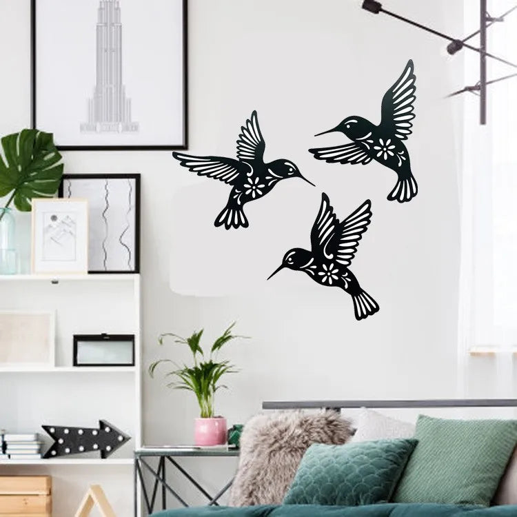 Choice Metal Hummingbird Wall Art Waterproof Iron Bird Decor