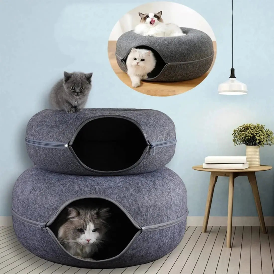 Donut Cat Bed Tunnel Toy For Cats And Kittens