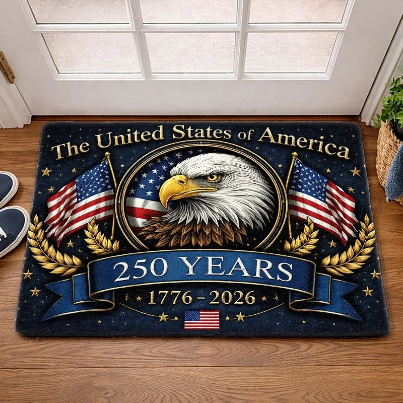 Patriotic USA Doormat American Eagle Flag Non Slip Entrance Rug