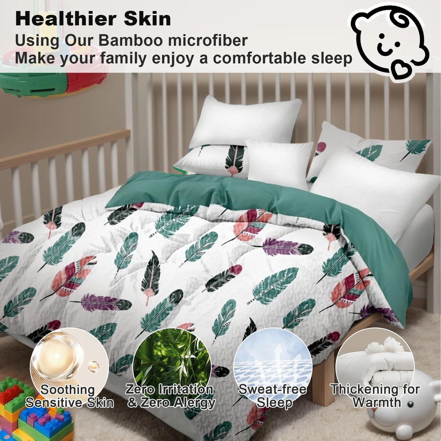 Bedspread Set With Curtains 9 Piece Machine Washable