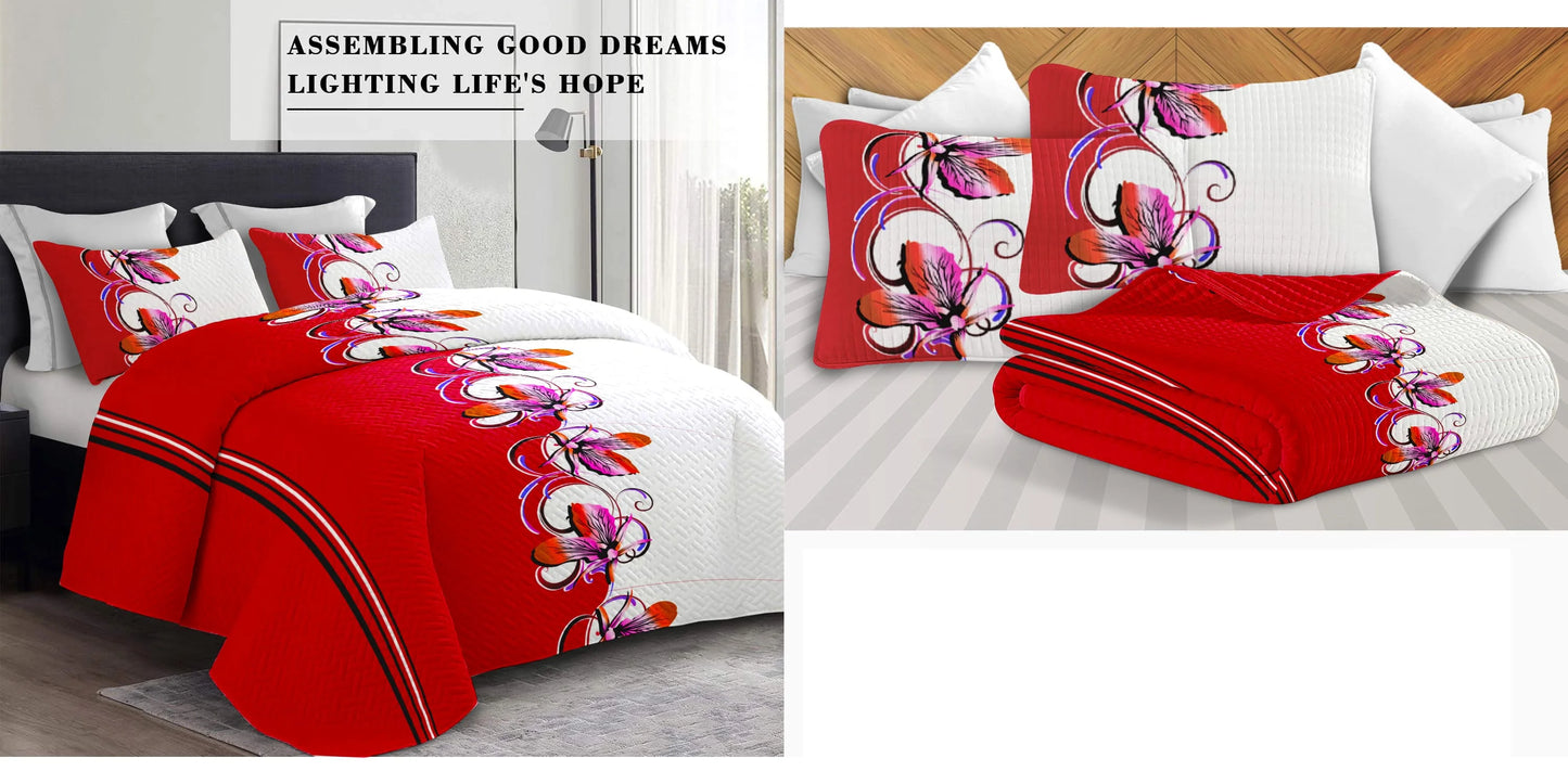 Bedspread Set With Curtains 9 Piece Machine Washable