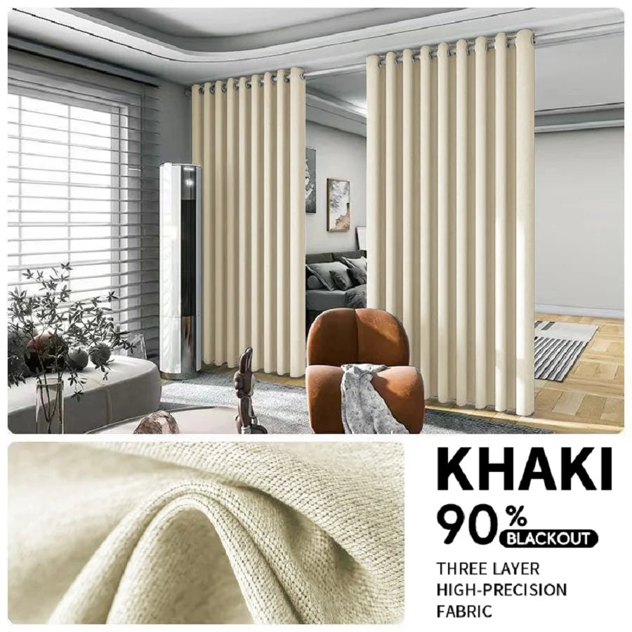 Blackout Room Divider Curtain 2Pc Noise Reduction