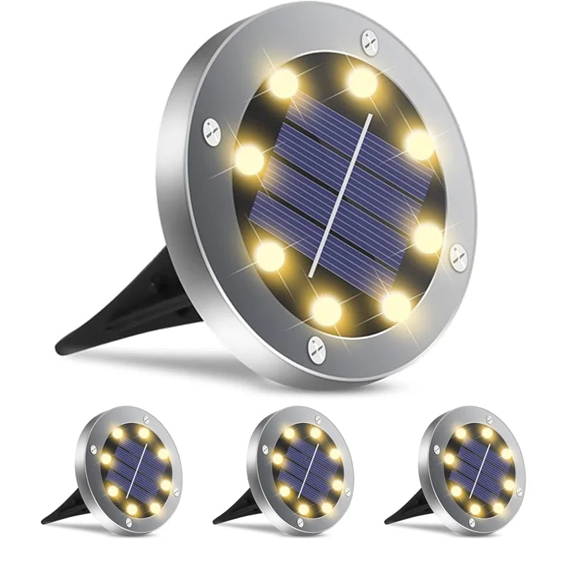 EZHomeEssentials Solar Lights 8 LED Outdoor Garden Pathway