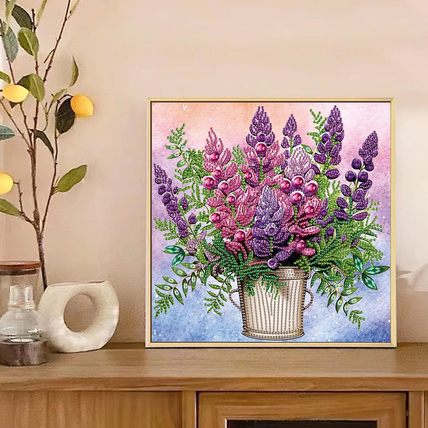 Choice Diamond Art Flower Bucket Special Shape Kit for Beginners