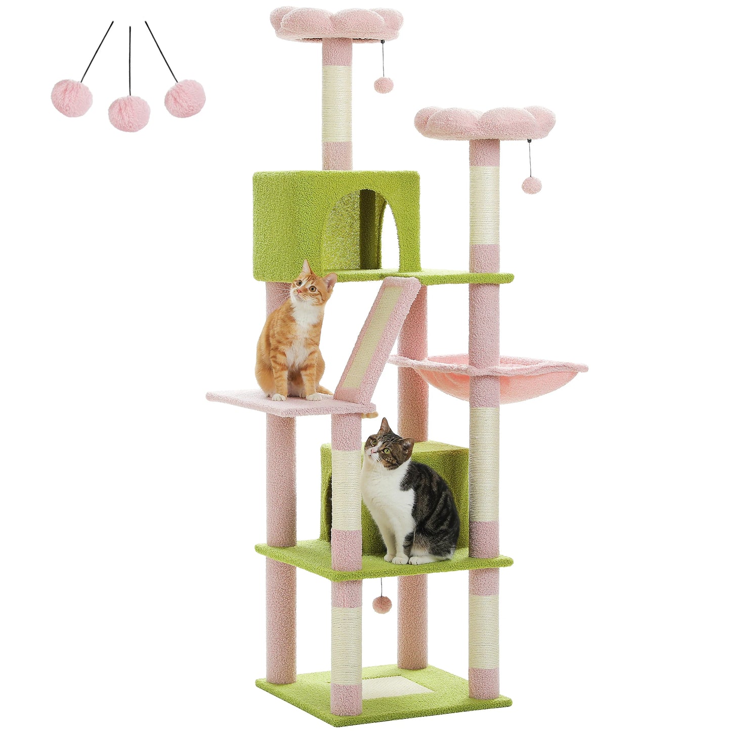PAWZ Road Five Level Cat Tree Tower With Plush Condo Scratching Posts Boards
