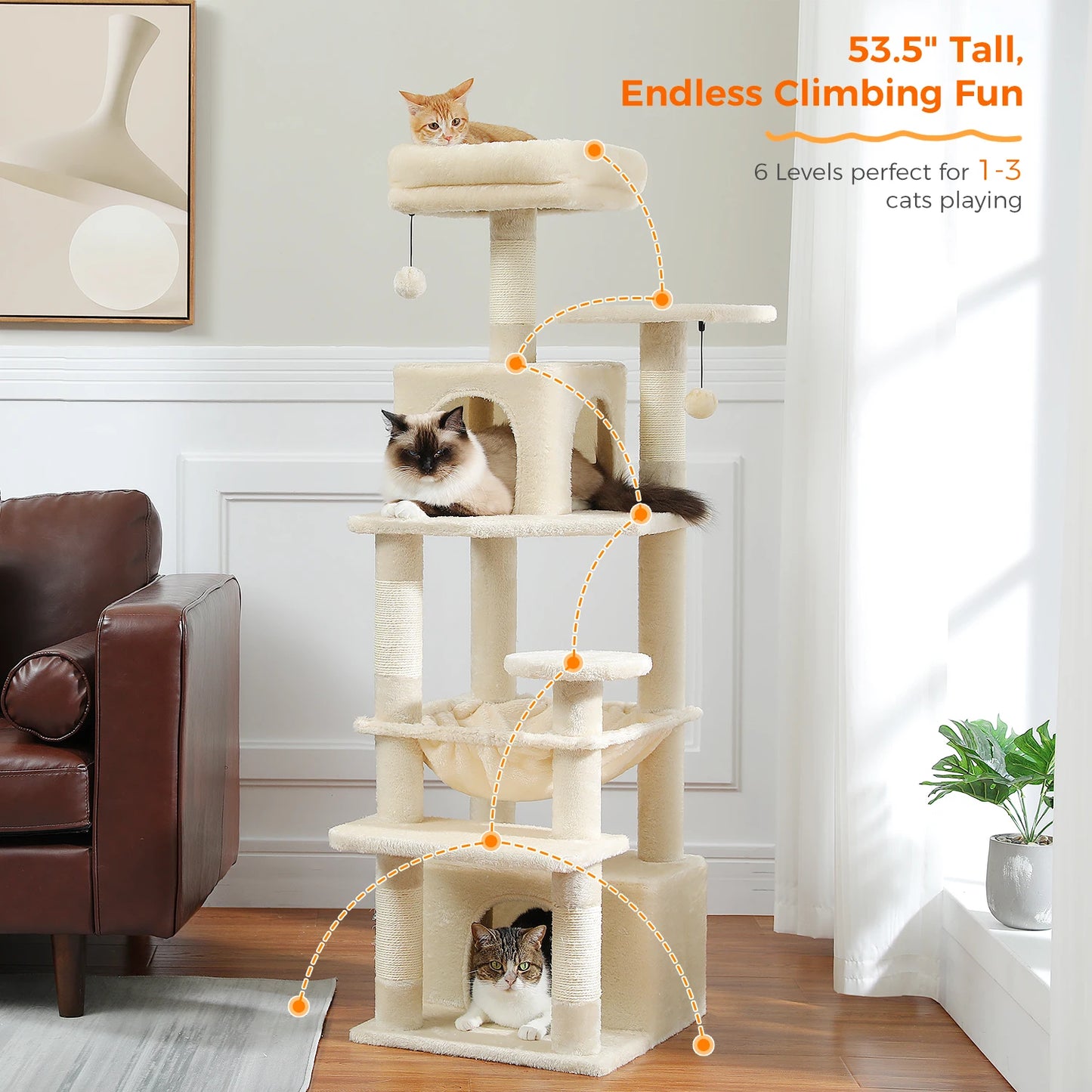 PAWZ Road Large Cat Tree And Tower For Indoor Cats