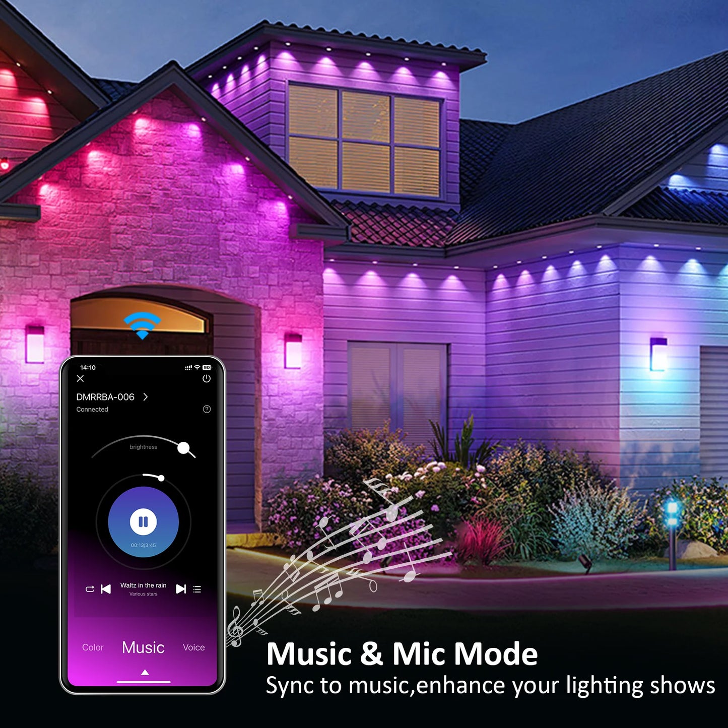 EZHomeEssentials RGB Outdoor LED Lights With App And Remote