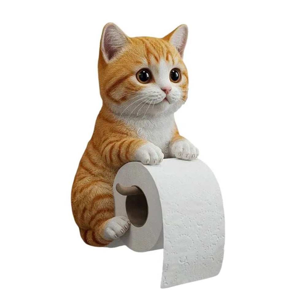 Cat Paper Holder Wall Mount Toilet Paper Holder Bathroom