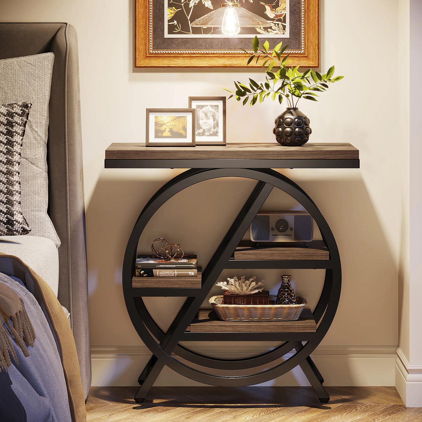 Tribesigns End Table for Living Room 3-Tier with Storage