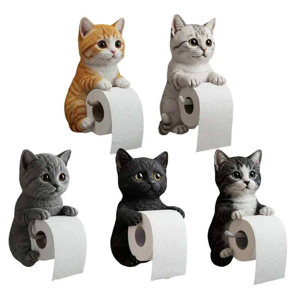 Cat Paper Holder Wall Mount Toilet Paper Holder Bathroom
