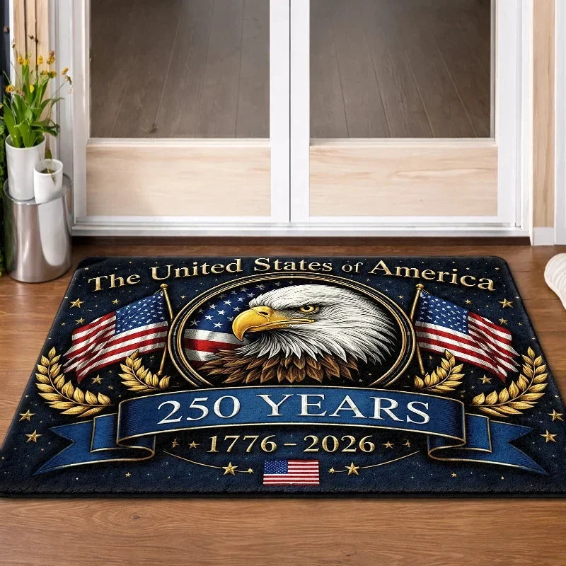 Patriotic USA Doormat American Eagle Flag Non Slip Entrance Rug