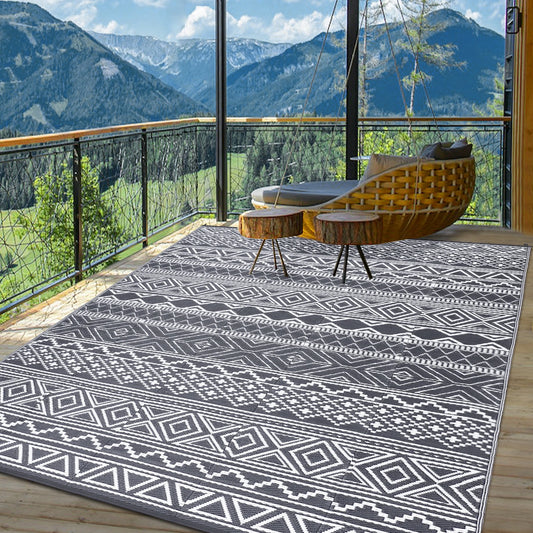 Studyset Outdoor Rug Reversible Boho Patio Carpet Mat