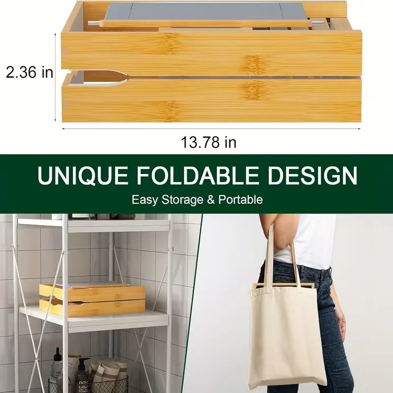 Expandable Bamboo Bathtub Tray With Wine Holder And Book Stand
