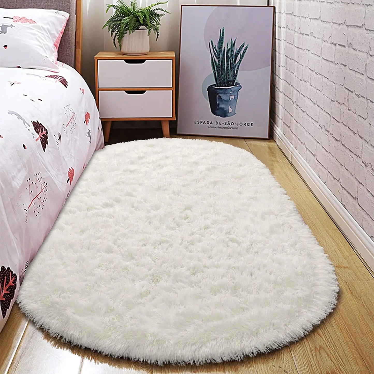 EZHomeEssentials Oval Fluffy Area Rug Plush Shaggy Carpet